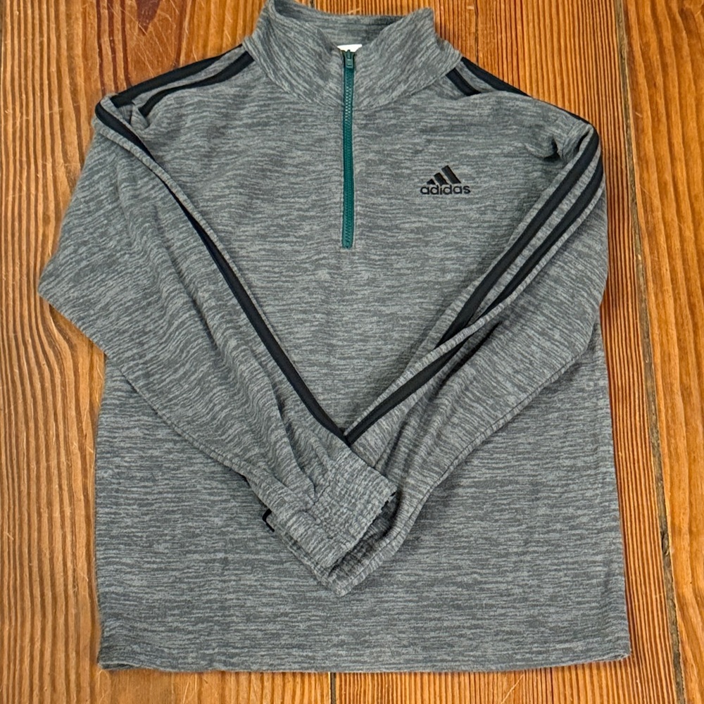 Adidas kids Gray and Black Zip-Up Sweater